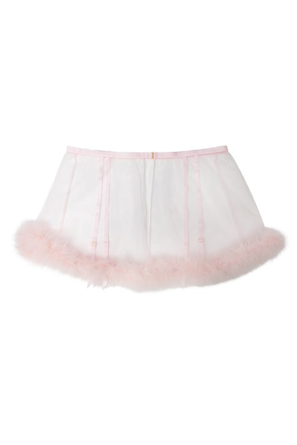 Marina Pink  Feather Suspender Belt Online Sale