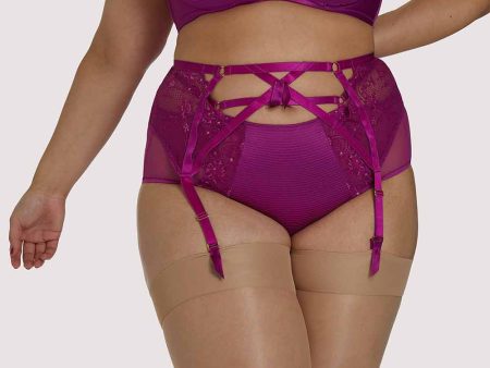 Madame X Magenta Curve Suspender Belt Sale