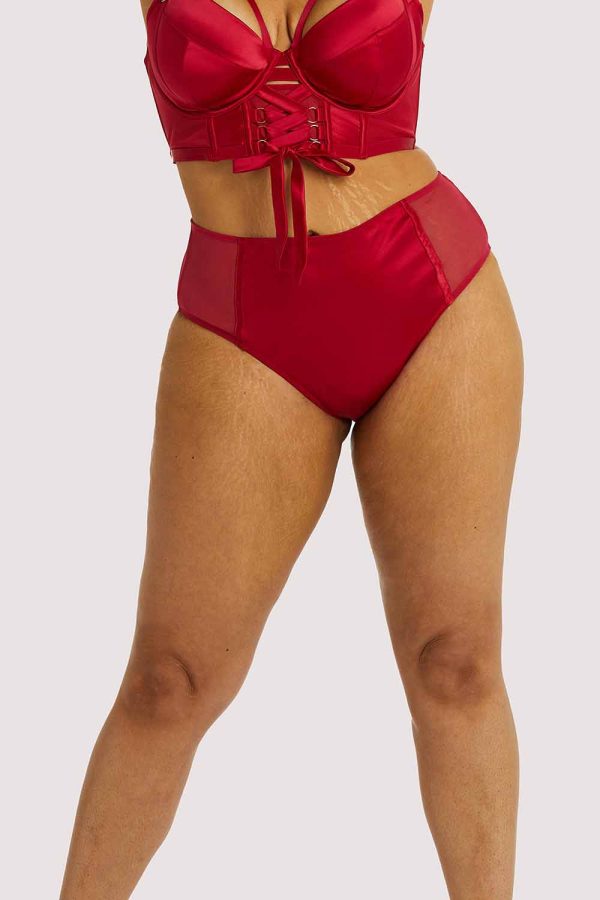 Aysha Red High Waisted Brief Online Hot Sale