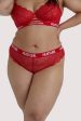 Hustler Branded Red Lace Curve Brief on Sale