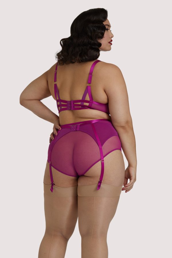 Madame X Magenta Curve Suspender Belt Sale