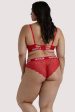 Hustler Branded Red Lace Curve Brief on Sale