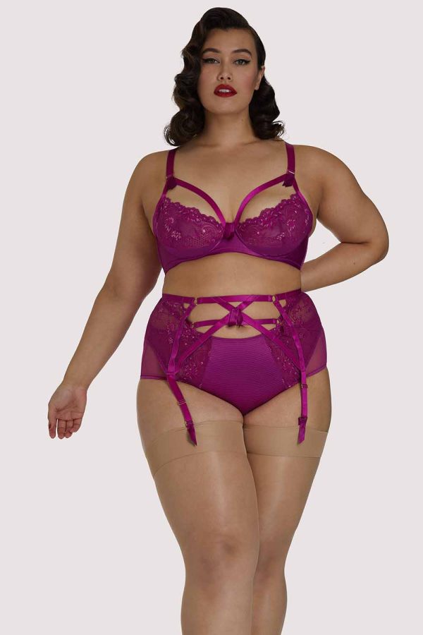 Madame X Magenta Curve Suspender Belt Sale