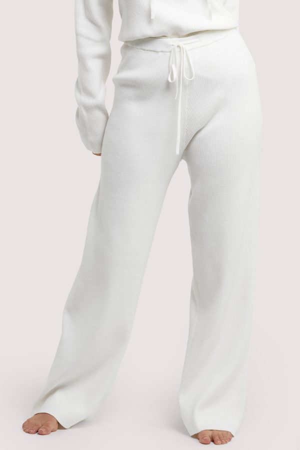 Lounge Ivory Knitted Rib Trousers Online