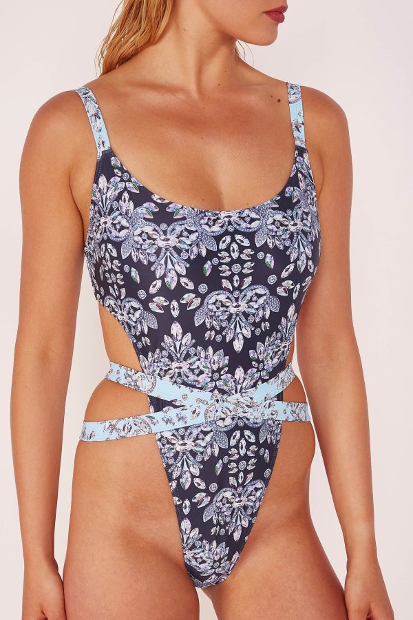 Wolf & Whistle Jewel Baroque Print Swimsuit Hot on Sale