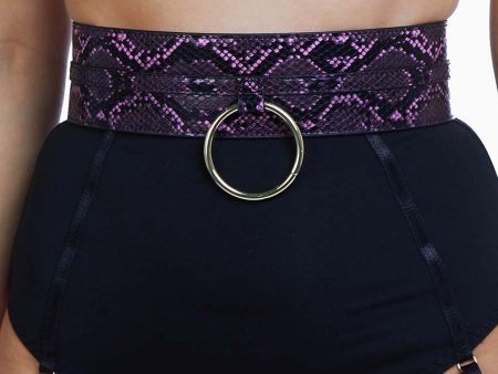 Ring Detail Belt Purple Snake Online