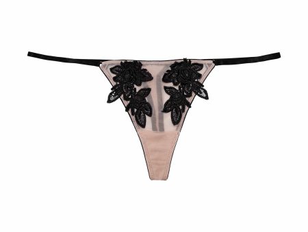 Brooke Black Applique Thong Cheap