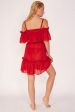 Wolf & Whistle Red Bardot Frill Beach Dress For Discount