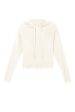 Lounge Ivory Knitted Rib Cropped Hoodie For Cheap