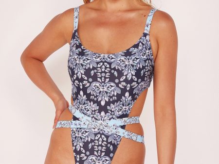 Wolf & Whistle Jewel Baroque Print Swimsuit Hot on Sale