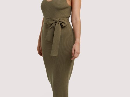 Lounge Khaki Knitted Rib Dress Discount