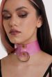 Bettie Page Pink Latex Ring Choker For Sale