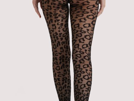 Leopard Knit Tights - Black US 4 - 18 Hot on Sale