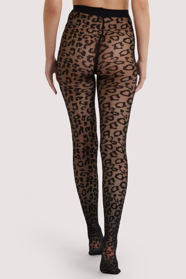 Leopard Knit Tights - Black US 4 - 18 Hot on Sale