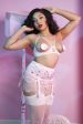 Doris Peach Embroidered Retro Suspender Belt Online