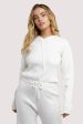 Lounge Ivory Knitted Rib Cropped Hoodie For Cheap