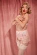 Doris Peach Embroidered Retro Suspender Belt Online