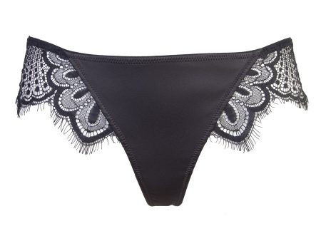 Zora Satin & Lace Thong Curve Cheap