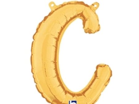 14 inch SCRIPT LETTER C - GOLD (AIR-FILL ONLY) Cheap