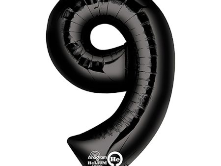 34 inch NUMBER 9 - ANAGRAM - BLACK For Cheap