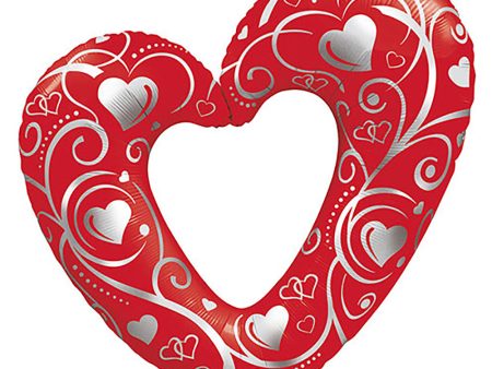 42 inch HEARTS & FILIGREE - RED Online