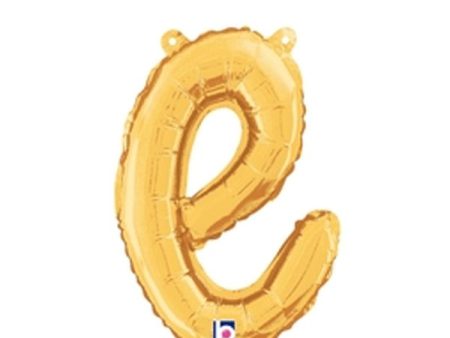 14 inch SCRIPT LETTER E - GOLD (AIR-FILL ONLY) on Sale