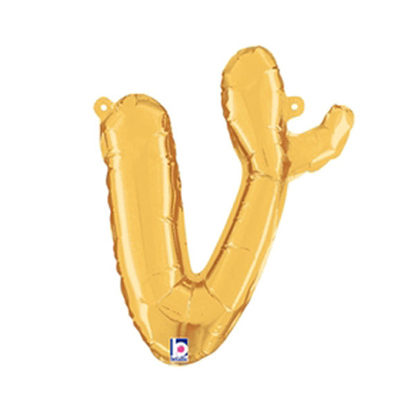 14 inch SCRIPT LETTER V - GOLD (AIR-FILL ONLY) Online Hot Sale