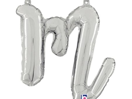 14 inch SCRIPT LETTER M - SILVER (AIR-FILL ONLY) Online