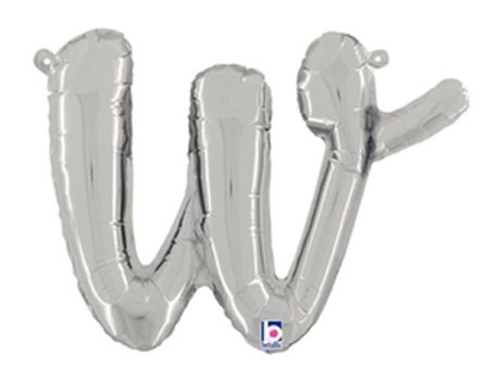 14 inch SCRIPT LETTER W - SILVER (AIR-FILL ONLY) Sale