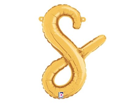 14 inch SCRIPT LETTER S - GOLD (AIR-FILL ONLY) For Cheap