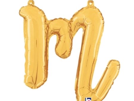 14 inch SCRIPT LETTER M - GOLD (AIR-FILL ONLY) Supply