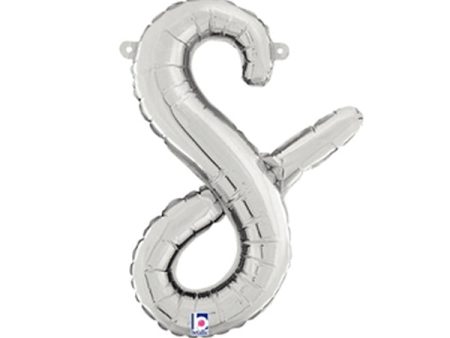 14 inch SCRIPT LETTER S - SILVER (AIR-FILL ONLY) Online now