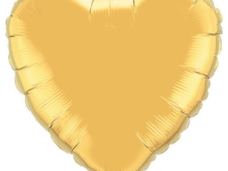 36 inch HEART - METALLIC GOLD on Sale