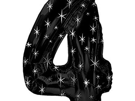 38 inch NUMBER 4 - BLACK SPARKLE Online Hot Sale