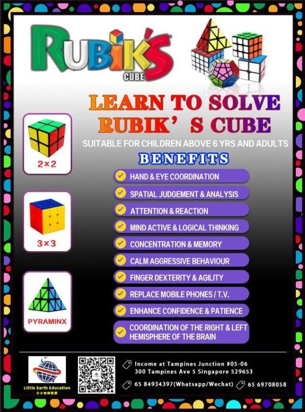 Rubik’s Cube Workshop @ From Just $69 Pax (U.P $299) Hot on Sale