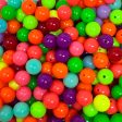 12 mm Acrylic Beads - Neon Solid Mix on Sale