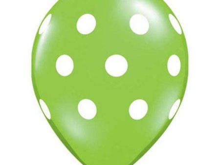 11 inch BIG POLKA DOTS - LIME GREEN For Cheap