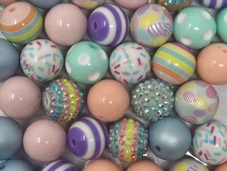 20mm Acrylic Beads - Easter Bunny Mix Fashion