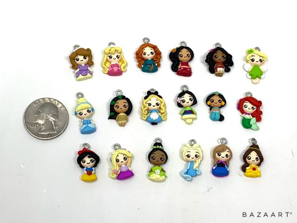 Handmade Clay Doll - Disney Princess Inspired clay charm Online now