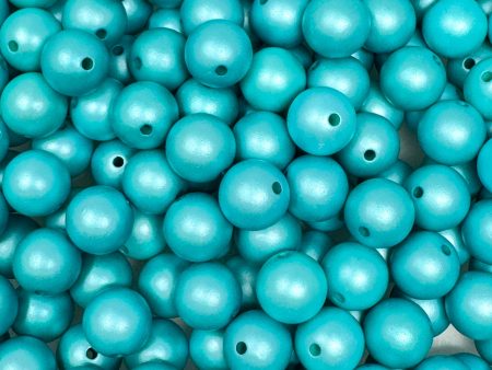 12 mm Acrylic Beads - Matte Turquoise Hot on Sale