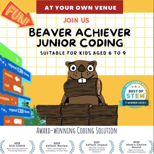 (1 Canberra, Sembawang) Beaver Achiever Junior Coding (6 to 9 Years Old) For Discount