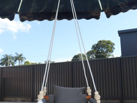 Midnight Black Waterproof Canvas - Baby Swing For Sale