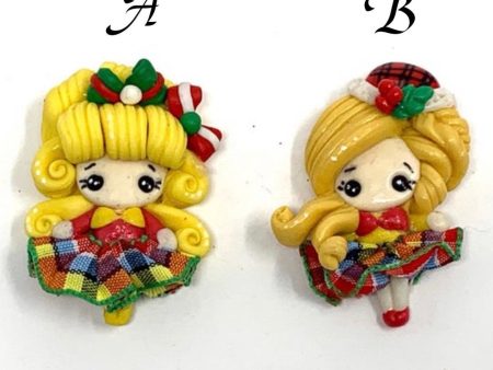 Handmade Clay Doll - Christmas Girl on Sale