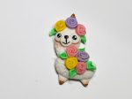 Handmade Clay Doll - Floral Llama Hot on Sale