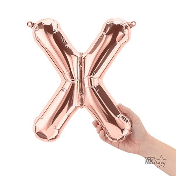 16 inch LETTER X - NORTHSTAR - ROSE GOLD (AIR-FILL ONLY) Online Hot Sale