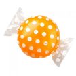 18 inch CANDY W  WRAPPER ENDS - ORANGE W  WHITE POLKA DOTS Supply