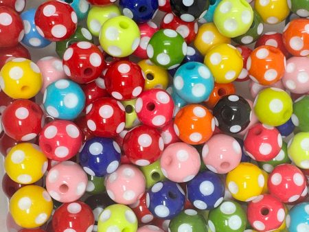 12 mm Acrylic Beads - Polkadot Mix Discount