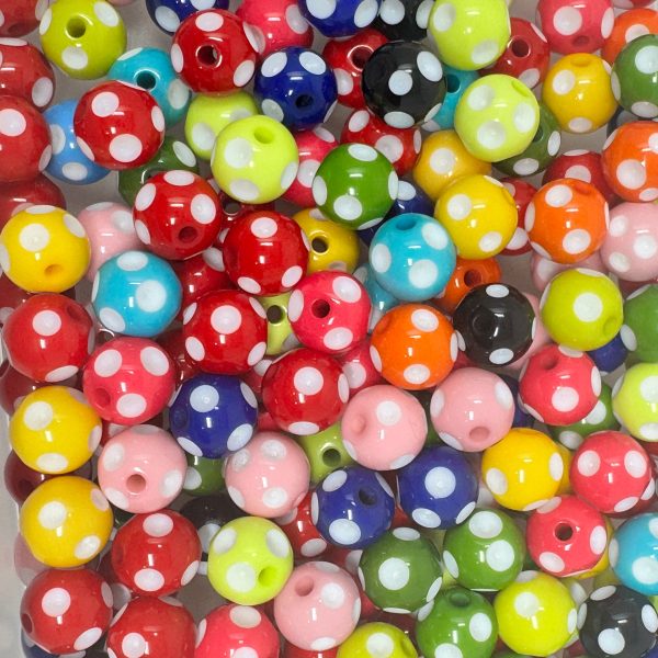 12 mm Acrylic Beads - Polkadot Mix Discount