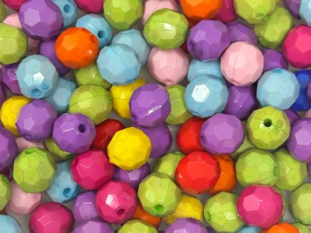 12 mm Acrylic Beads - Facet Mix For Cheap