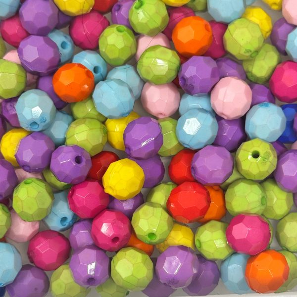 12 mm Acrylic Beads - Facet Mix For Cheap